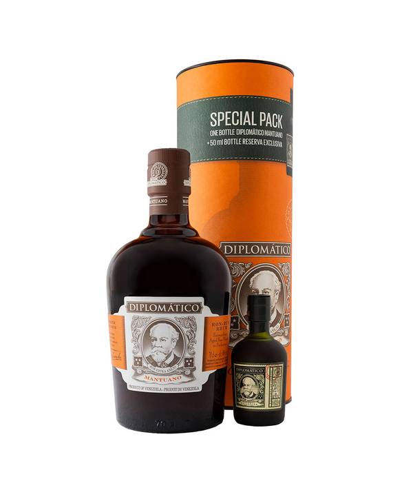 Diplomático Mantuano + Mini Diplomático Reserva Exclusiva 40% 0.7L + 0,05L (tuba)