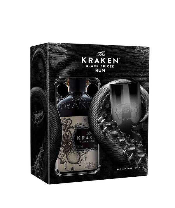 Kraken Black Spiced Gift Box se sklenicí 40,0% 0,7 l