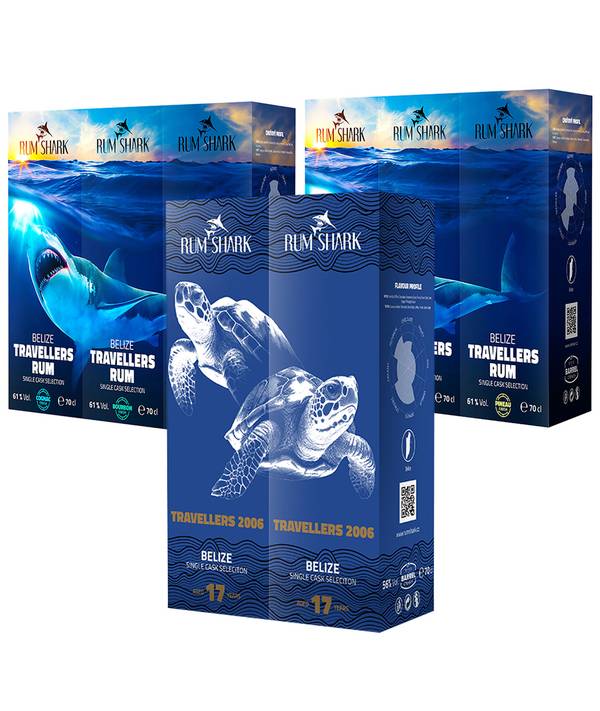 Rum Shark Multi sada Modrá edice Belize 61,75% 5,6 l