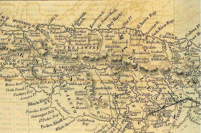Mapa Jamajky 1882