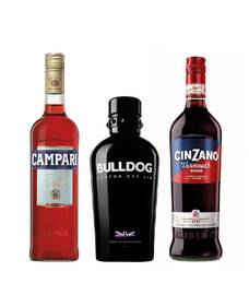 Zvýhodněný set Negroni = Campari + Bulldog Gin + Cinzano Rosso 